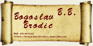 Bogoslav Brodić vizit kartica